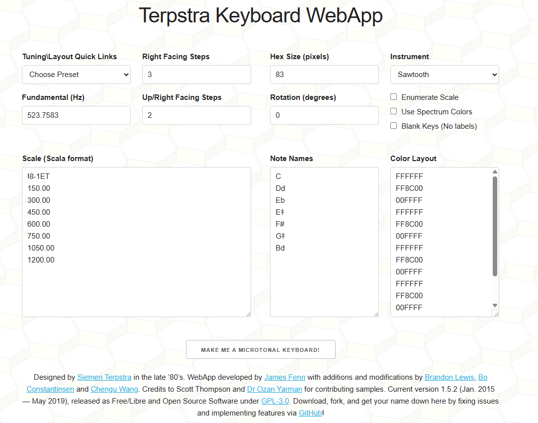 Configuration Screenshot (Terpstra WebApp)