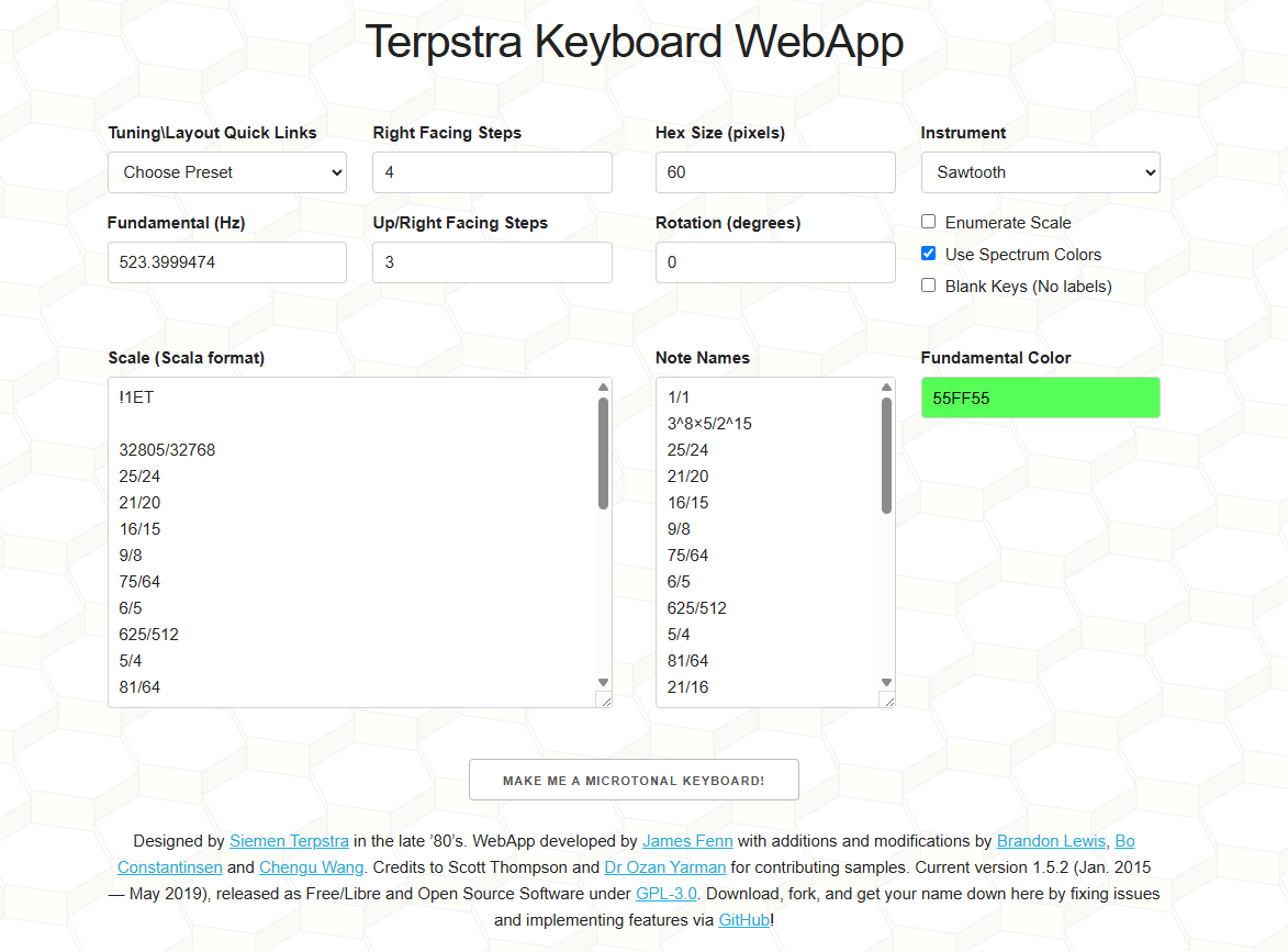 Configuration Screenshot (Terpstra WebApp)