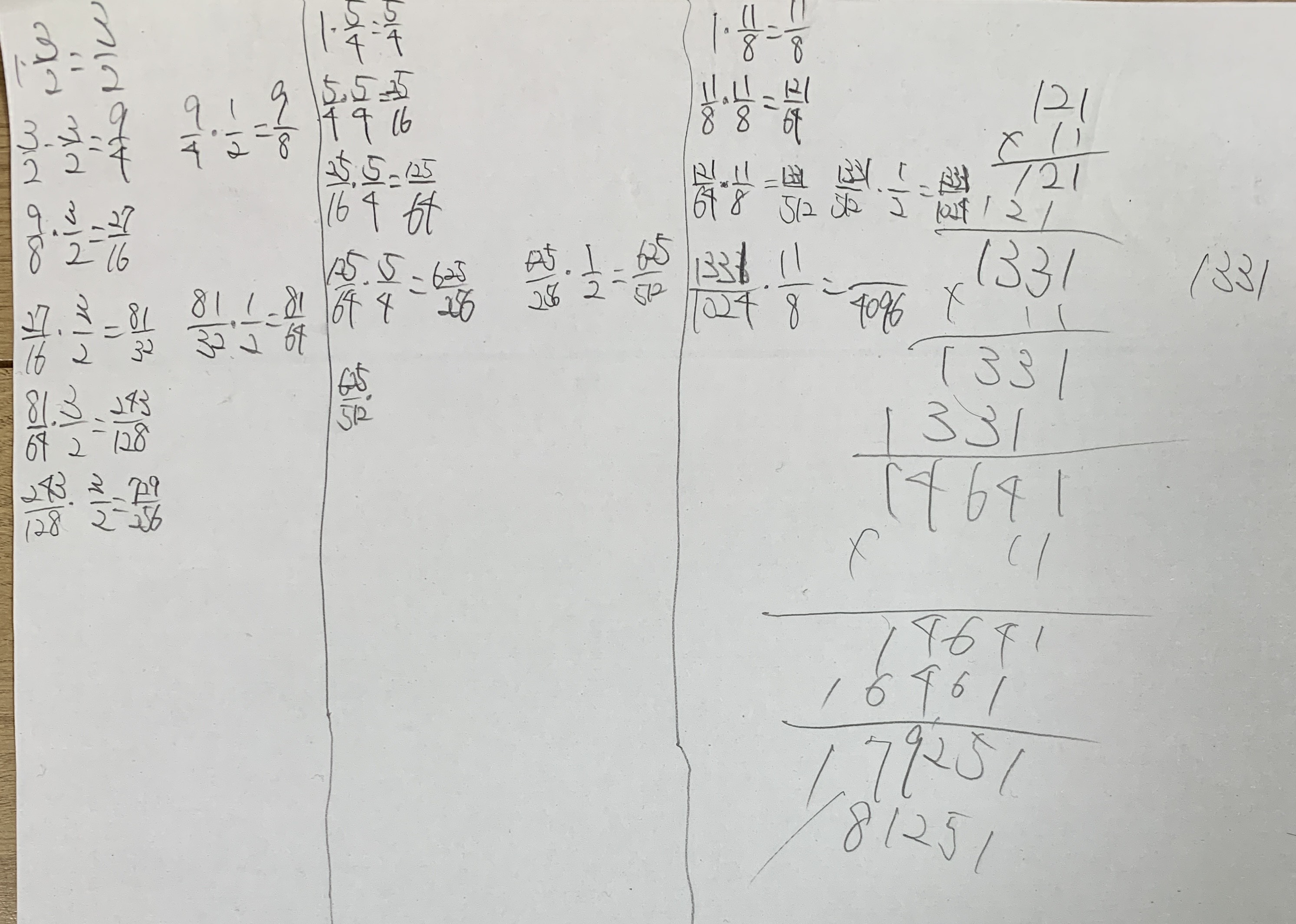 Ratio Expansion Log (manual calculation)