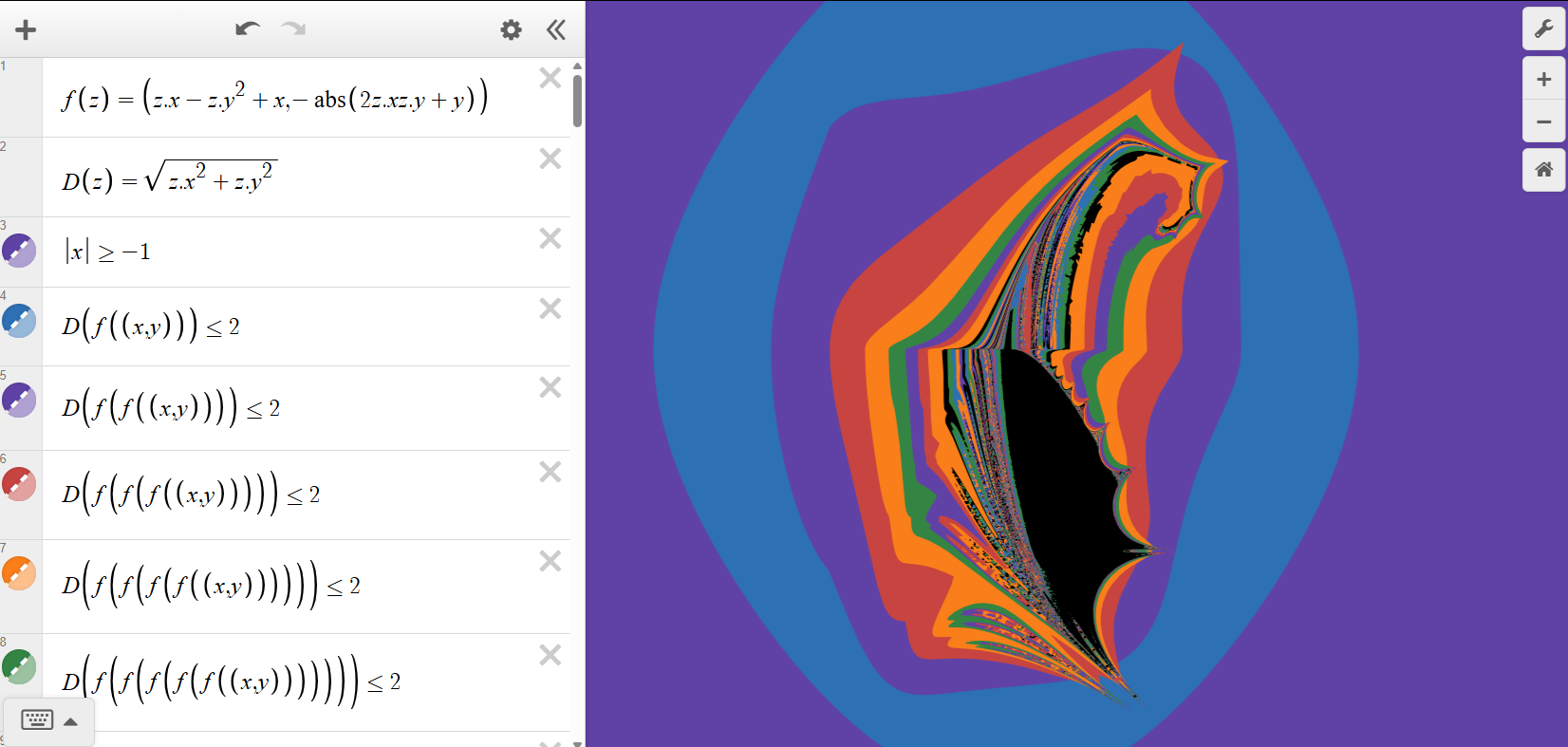 Dolphin Fractal overall view with diagonal band structures