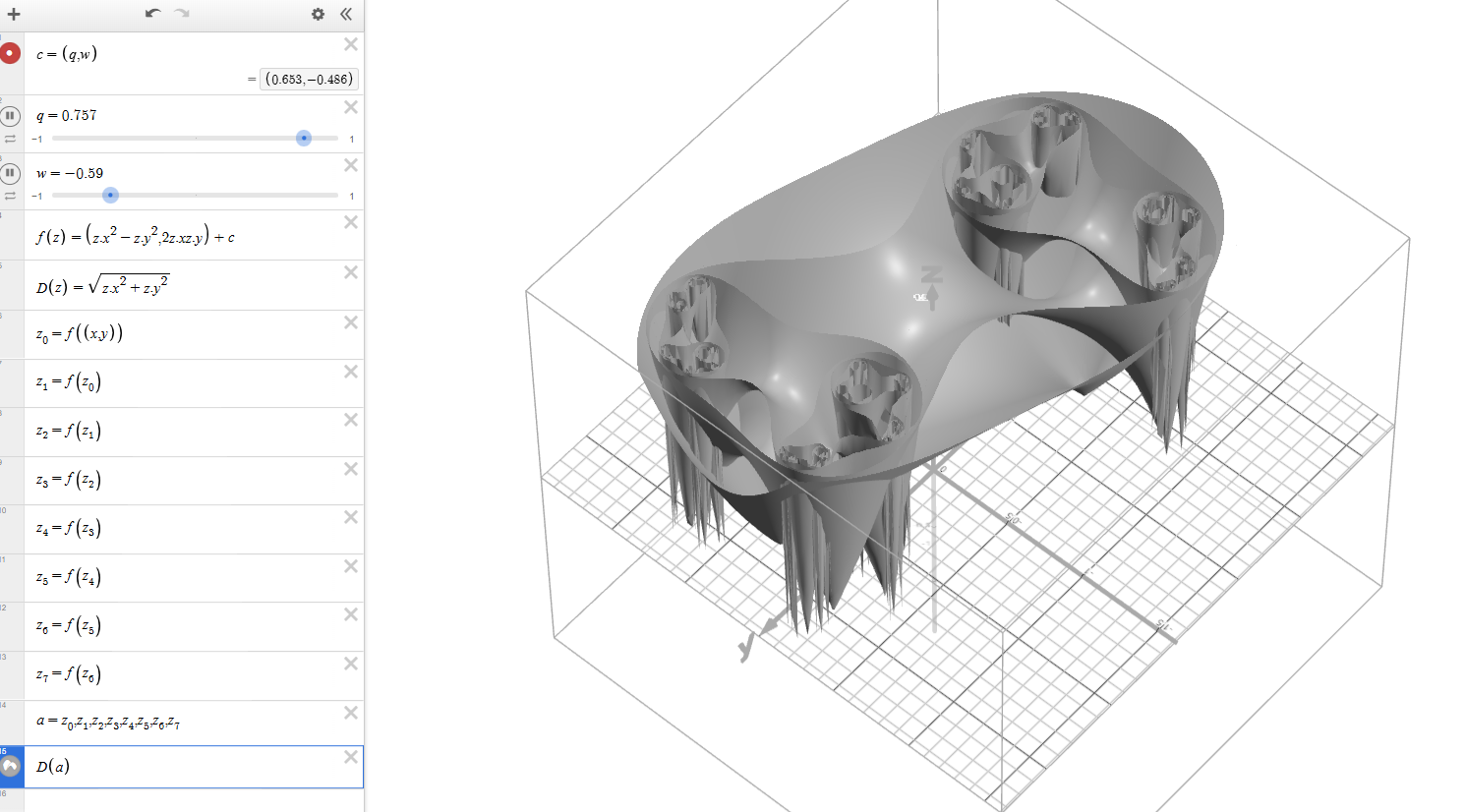 3D Julia Set visualization